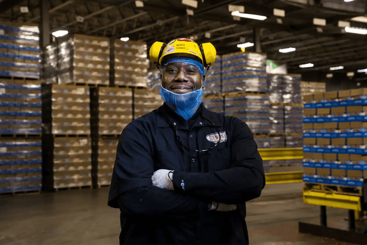 A North American Breweries Employee in the Bottlehouse