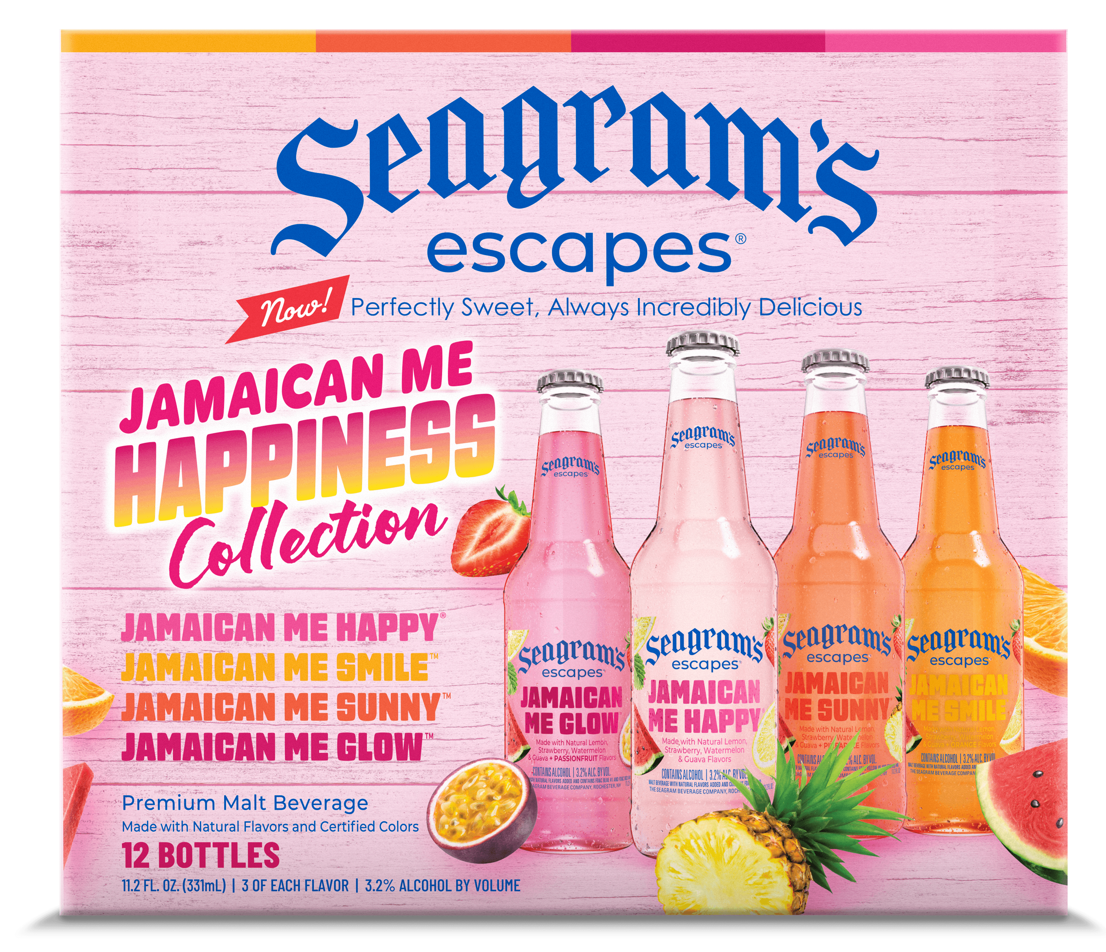 A 12 Pack of Seagram's Escapes Jamaican Me Happy Collection